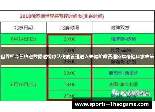 世界杯今日热点数据透视球队伤病管理进入关键阶段赛程密集考验科学决策